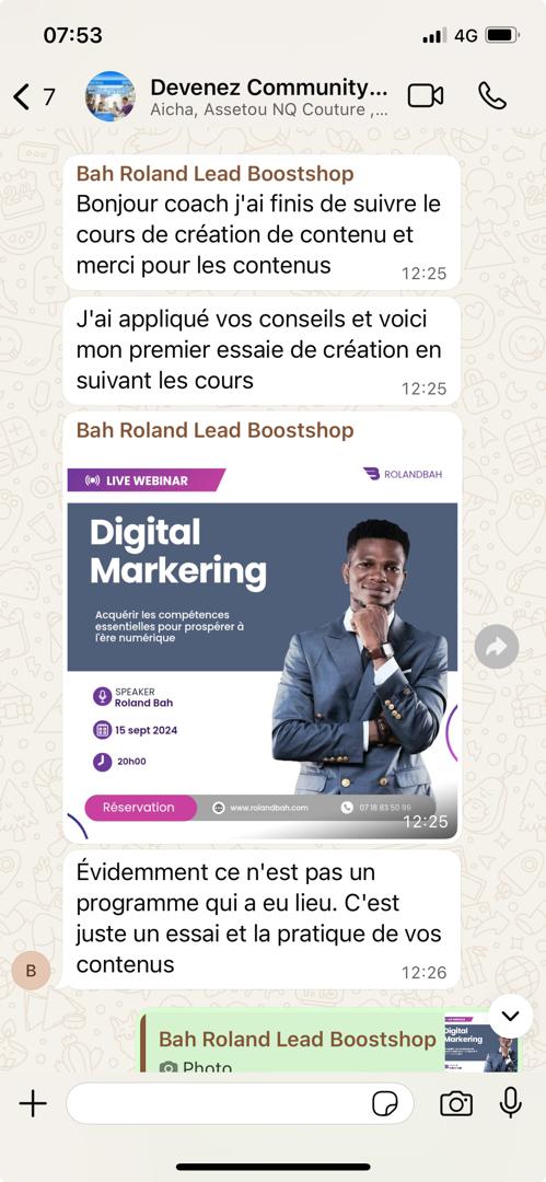 Témoignage de apprenant